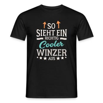 So sieht ein cooler Winzer aus Kellerei Wein - Männer T-Shirt - Schwarz - Vorne - AI Model Male 178 light (178cm)
