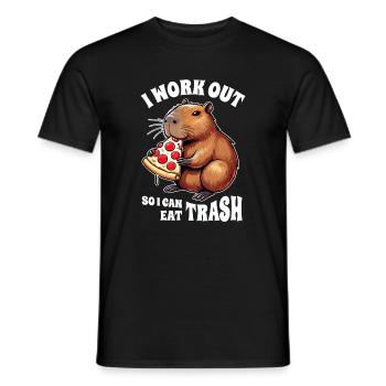 Ich Trainiere, Damit Ich Müll Essen Kann, Capybara - Männer T-Shirt - Schwarz - Vorne - AI Model Male 178 light (178cm)