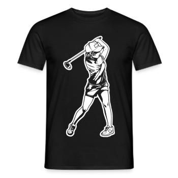 Golferin Skizze - Männer T-Shirt - Schwarz - Vorne - AI Model Male 178 light (178cm)