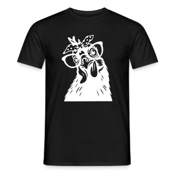 Drôle de poulet avec bandana Art - T-shirt homme - noir - Devant - AI Model Male 178 light (178cm)