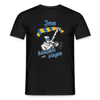 Jena_ _kaempfen_und_siegen_No - Men's T-Shirt - black - Front - AI Model Male 178 light (178cm)