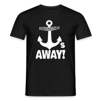 AWAY Marine Anker – Marine Muster - Männer T-Shirt - Schwarz - Vorne - AI Model Male 178 light (178cm)