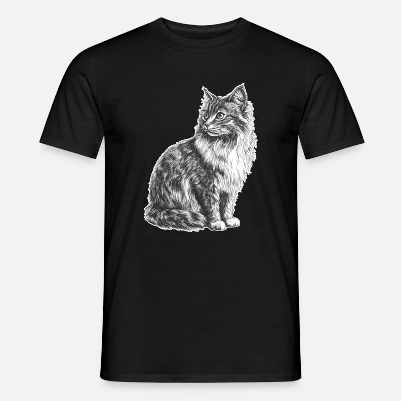Katze - Männer T-Shirt - Schwarz