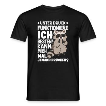 Unter Druck funktioniere ich am besten - Männer T-Shirt - Schwarz - Vorne - AI Model Male 178 light (178cm)