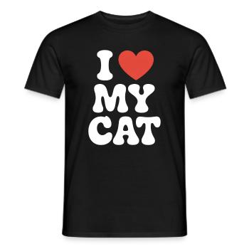 I Love My Cat Ich Liebe Meine Katze - Men's T-Shirt - black - Front - AI Model Male 178 light (178cm)