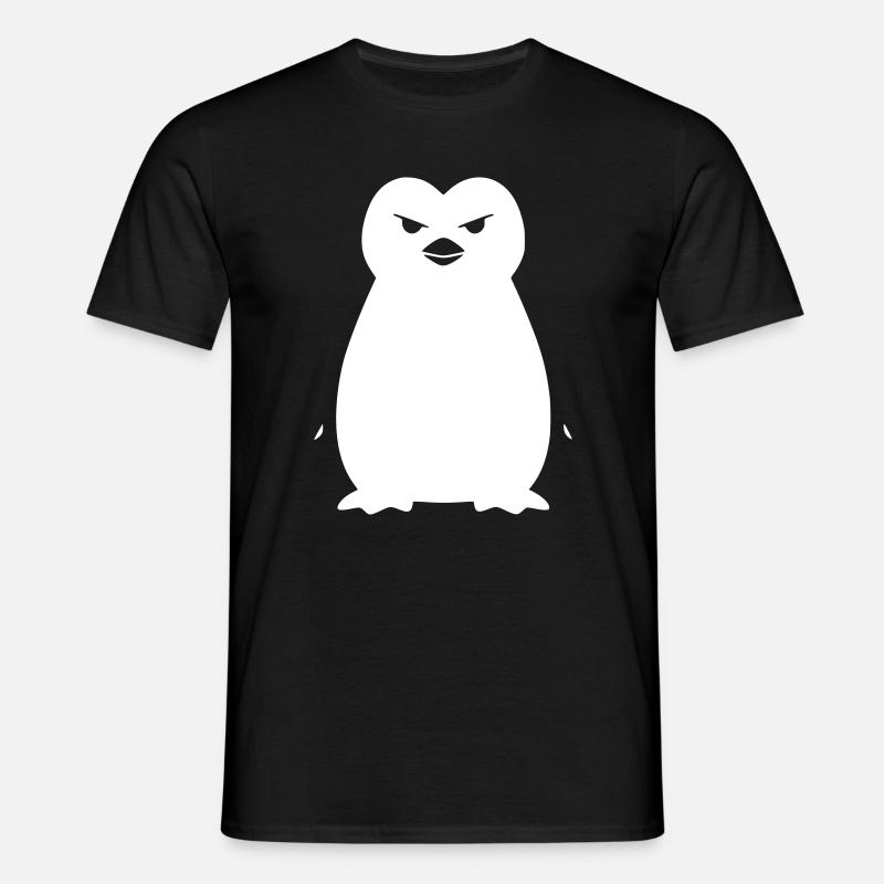 Pinguin Stencil: Boldes Grunge-Statement - Männer T-Shirt - Schwarz