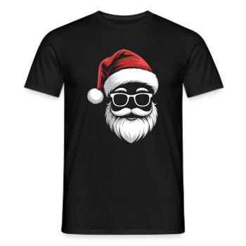Cooler Santa mit Sonnenbrille - Männer T-Shirt - Schwarz - Vorne - AI Model Male 178 light (178cm)