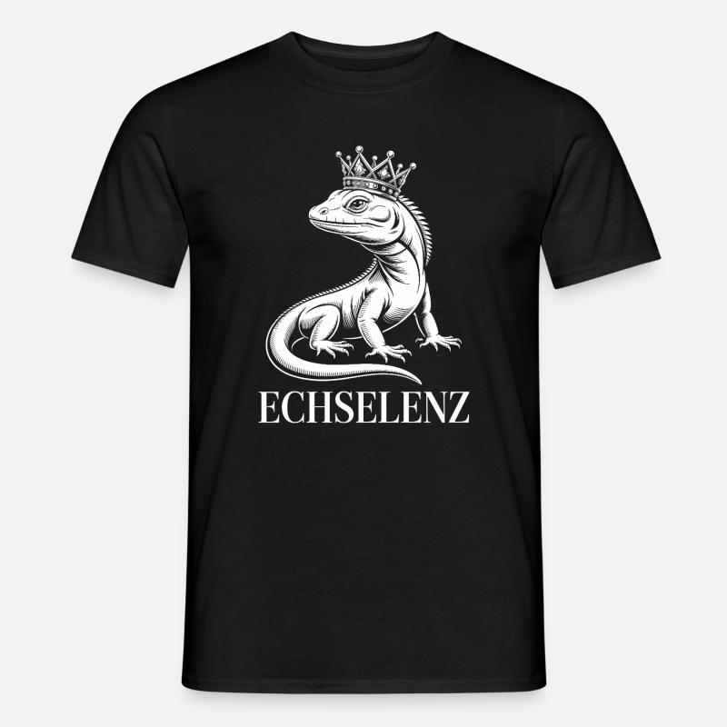 Echselenz Lustige Echse - Männer T-Shirt - Schwarz