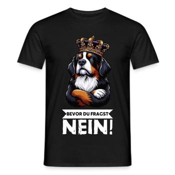 Before you ask Bernese Mountain Dog Mountain Dogs - Men's T-Shirt - black - Front - AI Model Male 178 light (178cm)
