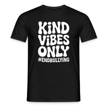 Bonnes vibes uniquement anti-harcèlement - T-shirt homme - noir - Devant - AI Model Male 178 light (178cm)