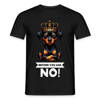 Before You Ask Miniature Pinscher Pinscher Pinscher Dog - Men's T-Shirt - black - Front - AI Model Male 178 light (178cm)