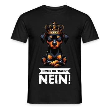 Before you ask Miniature Pinscher Pinscher Pinscher Fan - Men's T-Shirt - black - Front - AI Model Male 178 light (178cm)