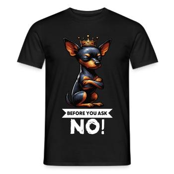 Before You Ask Miniature Pinscher Pinscher Pinscher Dog - Men's T-Shirt - black - Front - AI Model Male 178 light (178cm)