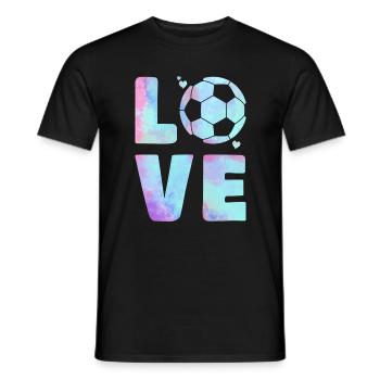 Love Football T-Shirt – Sport & Heart Design - Men's T-Shirt - black - Front - AI Model Male 178 light (178cm)