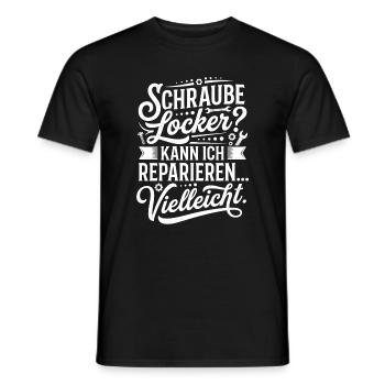 Vis desserrée ? Peut-être une réparation - T-shirt homme - noir - Devant - AI Model Male 178 light (178cm)