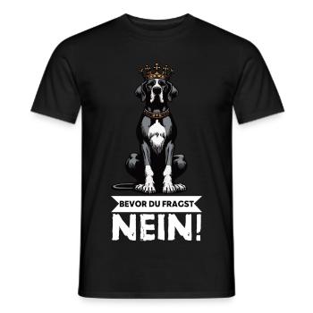 Before you ask Great Dane Great Dane owner - Men's T-Shirt - black - Front - AI Model Male 178 light (178cm)