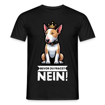 Bevor Du Fragst Miniatur Bullterrier Bully Bullys - Männer T-Shirt - Schwarz - Vorne - AI Model Male 178 light (178cm)