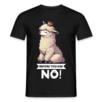 Before You Ask No Alpaca Lamas Alpaca Owner - Men's T-Shirt - black - Front - AI Model Male 178 light (178cm)