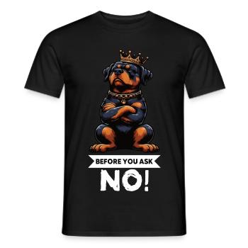 Avant que vous ne demandiez, pas de rottweiler rottweilerbesitzer - T-shirt homme - noir - Devant - AI Model Male 178 light (178cm)