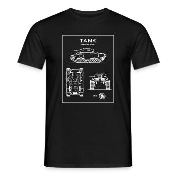 Silhouette du plan du char - T-shirt homme - noir - Devant - AI Model Male 178 light (178cm)