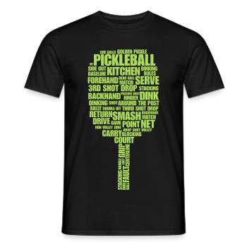 Pickleball-Begriffe Wortkunst – Paddeltypografie - Männer T-Shirt - Schwarz - Vorne - AI Model Male 178 light (178cm)