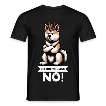 Avant de demander à Akita, propriétaire d’Akita, Akita Amoureux d’Akita - T-shirt homme - noir - Devant - AI Model Male 178 light (178cm)