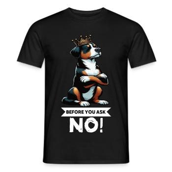 Avant que vous ne demandiez Appenzeller Sennenhund Sennenhunde - T-shirt homme - noir - Devant - AI Model Male 178 light (178cm)