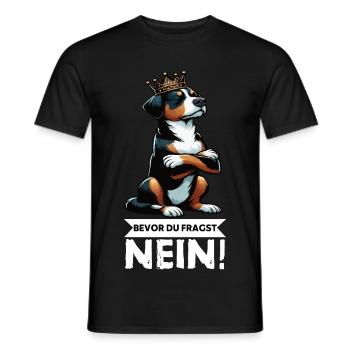 Before you ask: No Appenzeller Mountain Dog - Men's T-Shirt - black - Front - AI Model Male 178 light (178cm)