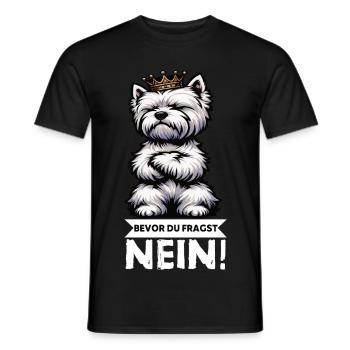 Avant que vous ne demandiez, pas de Westie Westland Terrier - T-shirt homme - noir - Devant - AI Model Male 178 light (178cm)