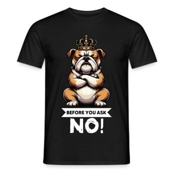 Avant que vous ne demandiez les bully bully du bouledogue anglais - T-shirt homme - noir - Devant - AI Model Male 178 light (178cm)