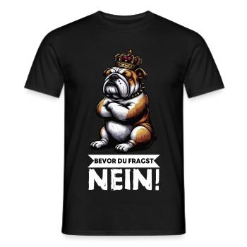Before you ask No English Bulldog Bully - Men's T-Shirt - black - Front - AI Model Male 178 light (178cm)