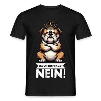 Before you ask No English Bulldog Bully - Men's T-Shirt - black - Front - AI Model Male 178 light (178cm)