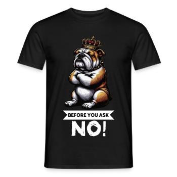 Avant que vous ne demandiez les bully bully du bouledogue anglais - T-shirt homme - noir - Devant - AI Model Male 178 light (178cm)