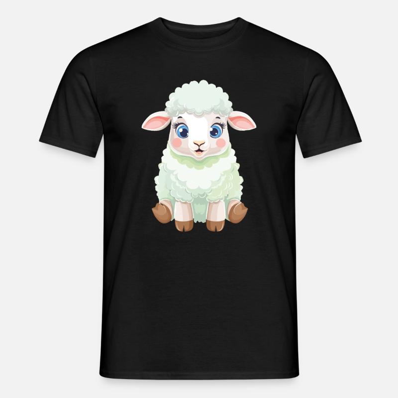 Pastell Lammchen Flauschig - Männer T-Shirt - Schwarz