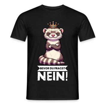 Bevor Du Fragst Nein Frettchen Frettchenbesitzer - Männer T-Shirt - Schwarz - Vorne - AI Model Male 178 light (178cm)