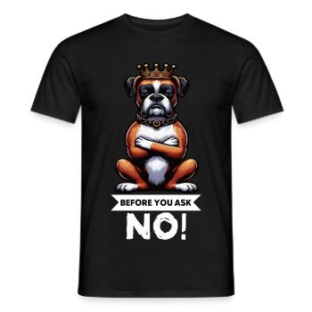 Avant de demander à Boxer Propriétaire de boxer Boxer Amateurs de boxeurs - T-shirt homme - noir - Devant - AI Model Male 178 light (178cm)