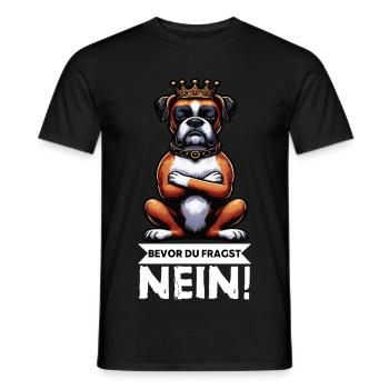 Before you ask No Boxer Boxer Holder Boxer Dog - Men's T-Shirt - black - Front - AI Model Male 178 light (178cm)