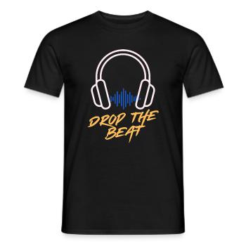 Waveform Drop the beat headphones - Men's T-Shirt - black - Front - AI Model Male 178 light (178cm)