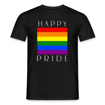 HAPPY PRIDE Regenbogen lgbtqia+ - Männer T-Shirt - Schwarz - Vorne - AI Model Male 178 light (178cm)