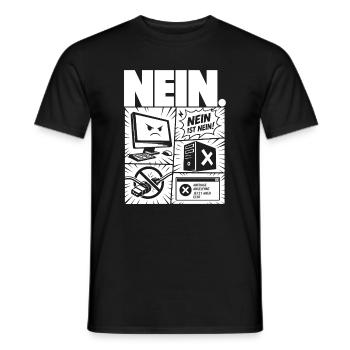 Nein ist Nein Computer IT Design - Männer T-Shirt - Schwarz - Vorne - AI Model Male 178 light (178cm)