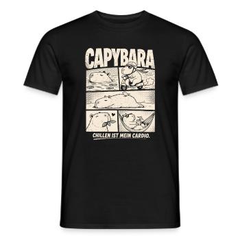 Capybara Chill Comic Entspannung Humor - Männer T-Shirt - Schwarz - Vorne - AI Model Male 178 light (178cm)