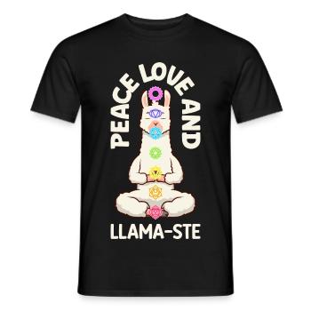 Humour du chakra - Paix spirituelle des lamas - T-shirt homme - noir - Devant - AI Model Male 178 light (178cm)