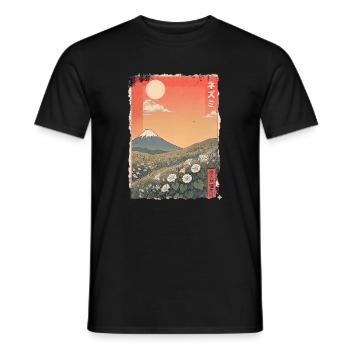 Kawaii Blumen - Männer T-Shirt - Schwarz - Vorne - AI Model Male 178 light (178cm)