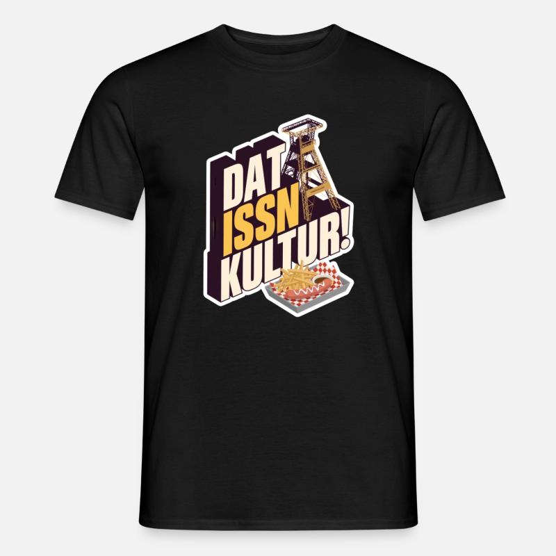 Dat Issn Kultur - Currywurst - Männer T-Shirt - Schwarz