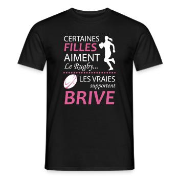 Certaines Filles Aiment Le Rugby Les Vraies Sup... - T-shirt homme - noir - Devant - AI Model Male 178 light (178cm)