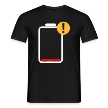 Batterie faible - T-shirt homme - noir - Devant - AI Model Male 178 light (178cm)