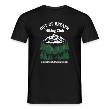 Out of Breath Hiking Club  - Men's T-Shirt - black - Front - AI Model Male 178 light (178cm)