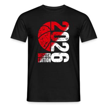 Basketball Meister Edition 2026 in rot und weiß - Männer T-Shirt - Schwarz - Vorne - AI Model Male 178 light (178cm)