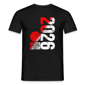 Basketball Master Shirt 2026, red white - Men's T-Shirt - black - Front - AI Model Male 178 light (178cm)