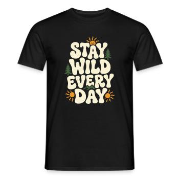 Outdoor Adventure - Stay Wild Everyday - Men's T-Shirt - black - Front - AI Model Male 178 light (178cm)